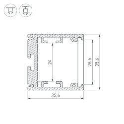 Профиль SL-ARC-3535-D320-W90 WHITE (260мм, дуга 1 из 4) (Arlight, Алюминий) 039592