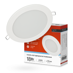 Панель светодиодная встраиваемая круглая RLP-VC 1865WH 18Вт 230В 6500К 1440Лм 185мм белая IP40 IN HOME