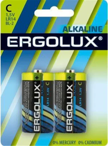 Элемент питания алкалиновый C/LR14 1.5В Alkaline BL-2 (блист.2шт) Ergolux 11751 - фото