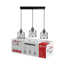 Светильник подвесной под лампу LOFT ATIKO-PN-3E27L-BL 3хЕ27 подвес 1м линейная база черный IN HOME