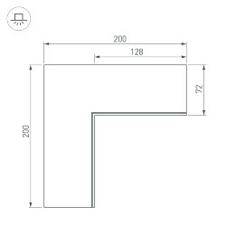 Угол SL-LINIA55-FANTOM внутренний (Arlight, Металл)