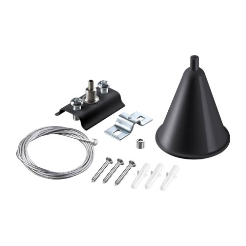 Подвесной комплект с 2-х метровым тросом для однофазного двухжильного шинопровода «Novotech» 135152 (накладной). Фото 1.