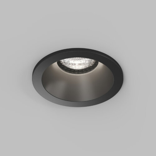 Встраиваемый влагозащищённый светильник COVE, IP44, до 15 Вт LED, GU10, алюминий, чёрный.