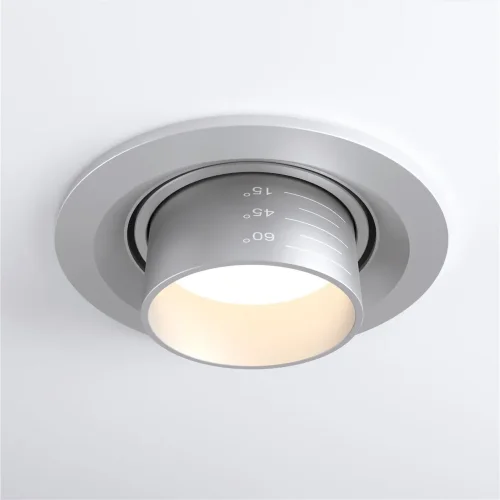 Встраиваемый светодиодный светильник с регулировкой угла освещения 9920 LED 15W 4200K серебро - фото 2