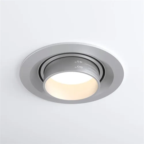 Встраиваемый светодиодный светильник с регулировкой угла освещения 9920 LED 15W 4200K серебро - фото 3
