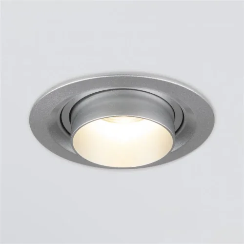 Встраиваемый светодиодный светильник с регулировкой угла освещения 9920 LED 15W 4200K серебро - фото 4