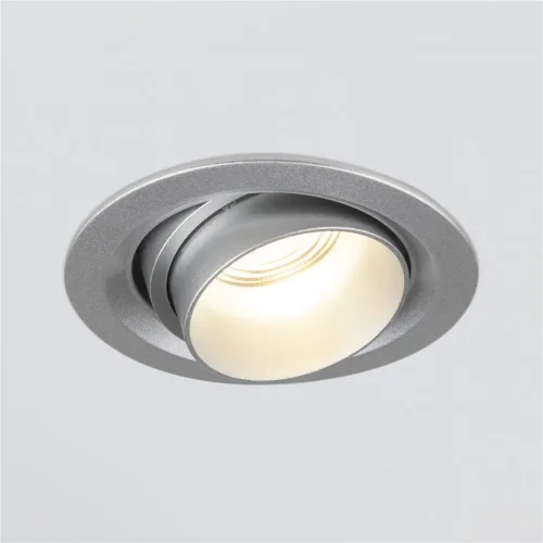 Встраиваемый светодиодный светильник с регулировкой угла освещения 9920 LED 15W 4200K серебро - фото 5