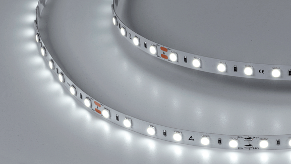 Светодиодная лента LUX, 5050, 60 LED/м, 14,4 Вт/м, 24В, IP33, Холодный белый (6000K), DSG560-24-W-33 - фото