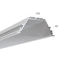 Алюминиевый LED профиль LINE 10040 IN ral9003 LT70 (с экраном) — 2500мм