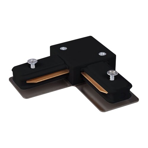 Коннектор угловой для однофазного шинопровода черный - фото 1