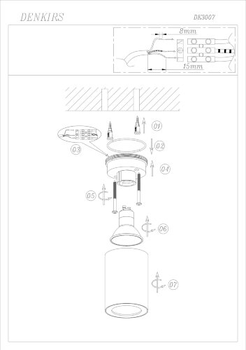 DK3007-BK Накладной светильник влагозащ., IP 44, 15 Вт, GU10, черный, алюминий. Фото 6