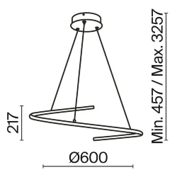 Подвесной светильник Curve 2600-3500К 31Вт (Латунь)
