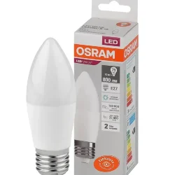 Лампа светодиодная LV 10SW/6500K (=75W) E27 | LED Value 2Y | Свеча | - OSRAM