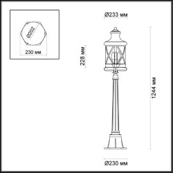 Ландшафтный светильник на столб «ODEON LIGHT» 4045/3F, серия: SATION