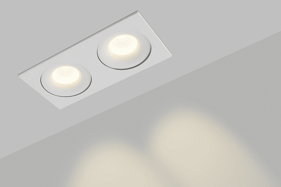 Корпус светильника потолочный встраиваемый  наклонно-поворотный, COMBO-2S2-WH, Белый, IP20, COMBO-2S2-WH. Фото 3