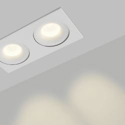 Корпус светильника потолочный встраиваемый наклонно-поворотный, COMBO-2S2-WH, Белый, IP20, COMBO-2S2-WH 004158