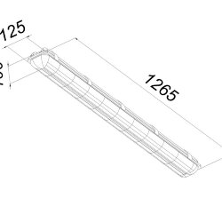 Универсальный офисный светодиодный светильник Батон 80 Вт IP54 1265x125x100 мм 4000К Прозрачный
