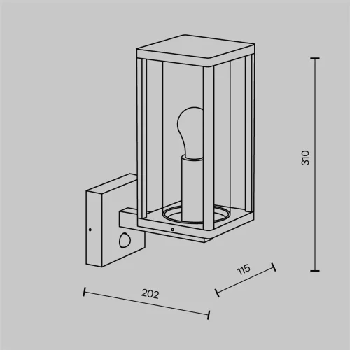 Настенный светильник (бра) Cell E27x1 15Вт IP 65 (Графит) - фото 14