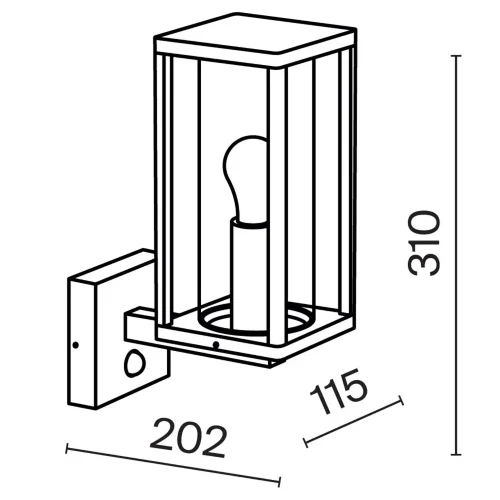 Настенный светильник (бра) Cell E27x1 15Вт IP 65 (Графит) - фото 2