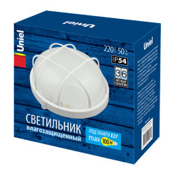 UWL-R02 100W-E27 IP54 WHITE Kруг-Решетка Светильник влагозащищенный под лампу Е27.