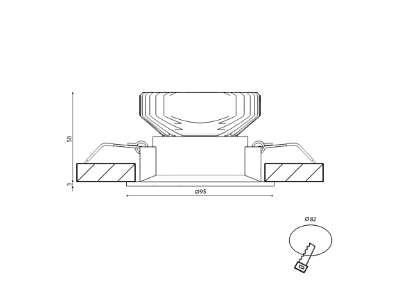 Корпус светильника потолочный встраиваемый, Белый, IP20, COMBO-43-WH. Фото 4