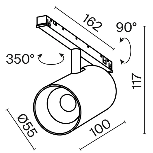Трековый светильник Фокус / Focus Led Exility X 2700-6000K 12Вт 36° Dim Dali2 (Черный) TR243-4-12WTW-DD2-B - фото 9