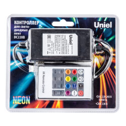 ULC-N22-RGB NEON BLACK Контроллер для управления светодиодными ULS-N22 RGB NEON лентами 220В, с пультом ДУ, Цвет чёрный, TM Uniel