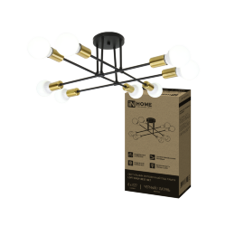 Светильник потолочный под лампу LOFT EASY-8E27-BLT 8хЕ27 черный, латунь IN HOME