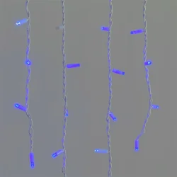 Гирлянда Бахрома 3,2 x 0,9 м Синяя с Мерцанием Белого Диода 220В, 168 LED, Провод Белый К