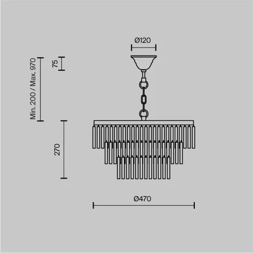 Подвесной светильник Колонна / Colonne E14х9 (Латунь) MOD093PL-09BS - фото 8