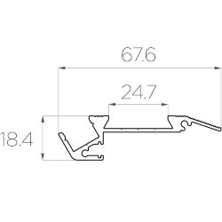 Профиль алюминиевый для ступеней без резиновой вставки LC-PDS-1867-2 Anod