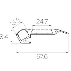 Профиль алюминиевый для ступеней без резиновой вставки LC-PDS-1867-2 Anod