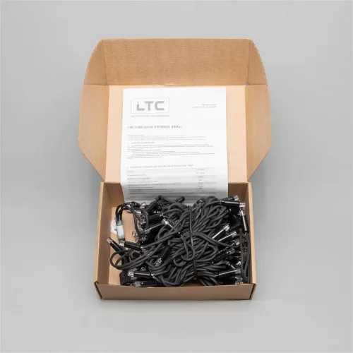 Гирлянда Нить 10м Тепло-Белая с Мерцанием Белого Диода 220В, 100 LED, Провод Черный Каучук, IP65. Фото 7.