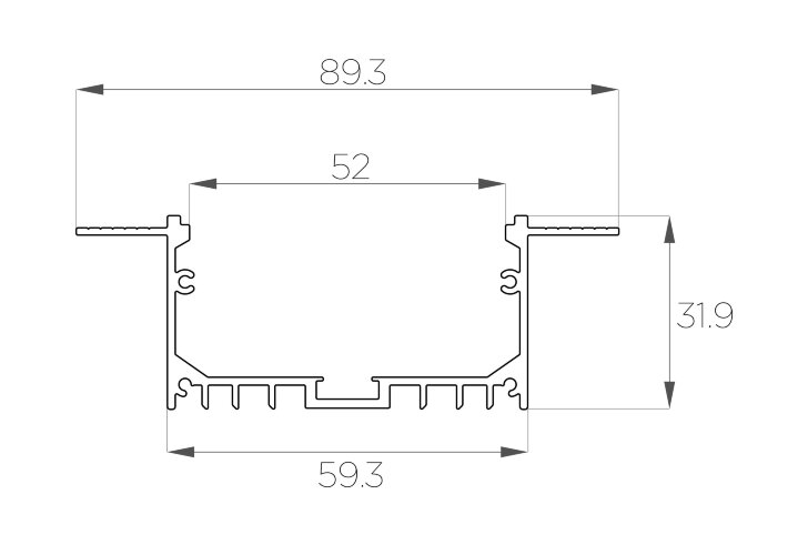 Профиль алюминиевый под шпаклевку LC-LPSH-3290-2 Anod - фото 2