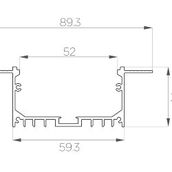 Профиль алюминиевый под шпаклевку LC-LPSH-3290-2 Anod