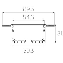 Профиль алюминиевый под шпаклевку LC-LPSH-3290-2 Anod