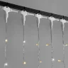 Гирлянда Занавес 2 x 2 м Желтый с Мерцанием Белого Диода 220В, 400 LED, Провод Прозрачный ПВХ, IP54. Фото 2.