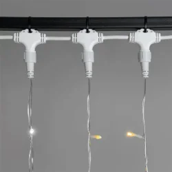 Гирлянда Занавес 2 x 2 м Желтый с Мерцанием Белого Диода 220В, 400 LED, Провод Прозрачный ПВХ, IP54