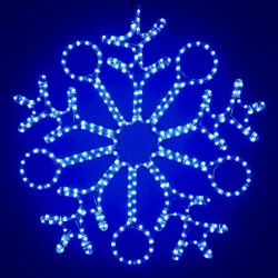 Светодиодная Снежинка &amp;#171;Пять Колец&amp;#187; Ø0,9м Синяя, Дюралайт на Металлическом Каркасе, IP65