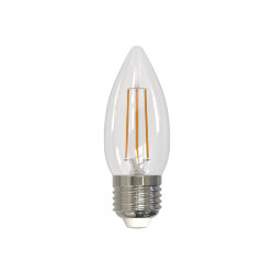 LED-C35-11W-3000K-E27-CL PLS02WH Лампа светодиодная, Форма свеча, прозрачная, Серия Sky, Теплый белый свет 3000К.