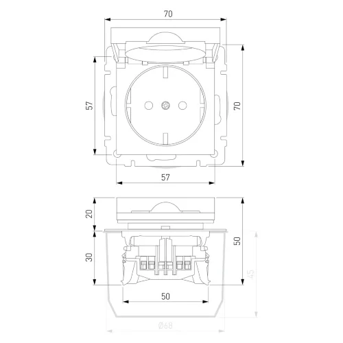 Розетка влагозащ. с зазем. с защит. крышкой и шторками N (слоновая кость) W1171203 - фото 4