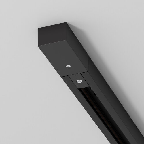 Basic System шинопровод  1м в комплекте ввод питания и заглушка черный - Фото 2