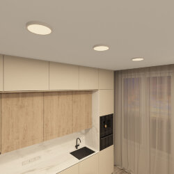 Накладной светильник THIN, IP40, 18W, 3000K/4000K/6500K, переключатель цветовой температуры на корпусе, белый, полимер, Denkirs DK6520-WH