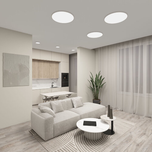 DK6520-WH Накладной светильник THIN, IP40, 18W, 3000K/4000K/6500K, переключатель цветовой температуры на корпусе, белый, полимер. Фото 6