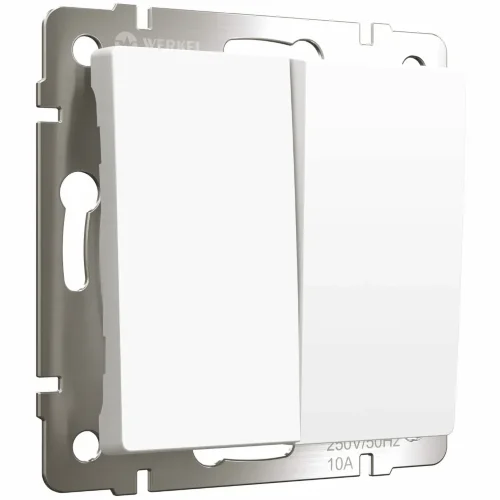 Выключатель двухклавишный (белый матовый) W1120061 - фото 2