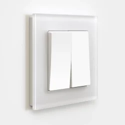 Выключатель двухклавишный (белый матовый) W1120061