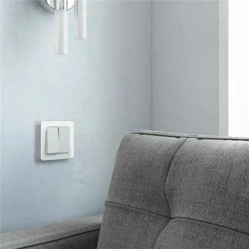 Выключатель двухклавишный (белый матовый) W1120061 - фото 6