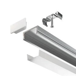 Алюминиевый профиль накладной 15×6 (Серебро, 2 м), ALM001S-2M (Серебро)