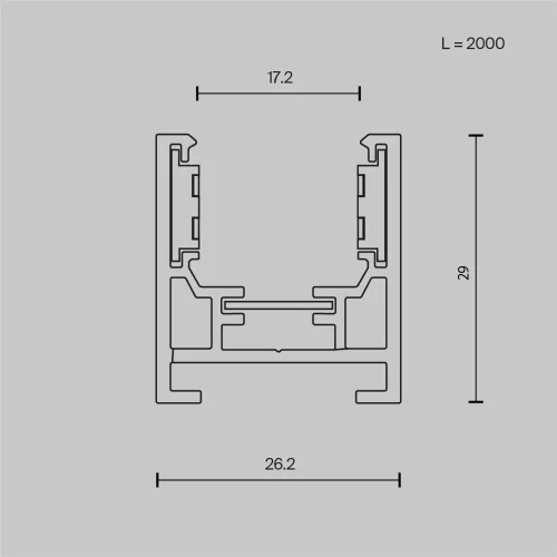 Шинопровод 2м Exility низкопрофильный накладной (Черный) TRXM034-412B - фото 4
