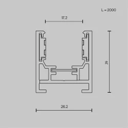 Шинопровод 2м Exility низкопрофильный накладной (Черный) TRXM034-412B